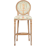 Барный стул из массива бука светло-зеленый с растительным орнаментом Raffael Angel Green Bar stool варинант исполнения - 1 | Loft Concept в Орле