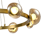 Люстра подвесная светодиодная с 9-ю круглыми плафонами коньячного цвета Iona Chandelier Brass  варинант исполнения - 3 | Loft Concept в Орле