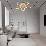 Потолочная люстра с 5-ю светодиодными лампами с золотистым каркасом Ring of Fire варинант исполнения - 1 | Loft Concept в Орле