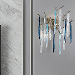 Бра с ветвистым каркасом из металла и подвесками из стекла Droplet Chandelier варинант исполнения - 1 | Loft Concept в Орле