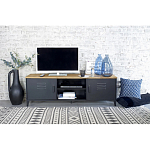 ТВ-тумба из металла и столешницей из массива дуба Metal Wood TV-Stand варинант исполнения - 5 | Loft Concept в Орле