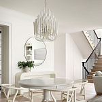 Люстра белая с несколькими ярусами деревянных палочек Bright Wooden Chandelier варинант исполнения - 6 | Loft Concept в Орле