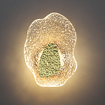 Бра с рельефным волнообразным стеклянным плафоном и вставкой из мрамора Liquid Stone варинант исполнения - 4 | Loft Concept в Орле