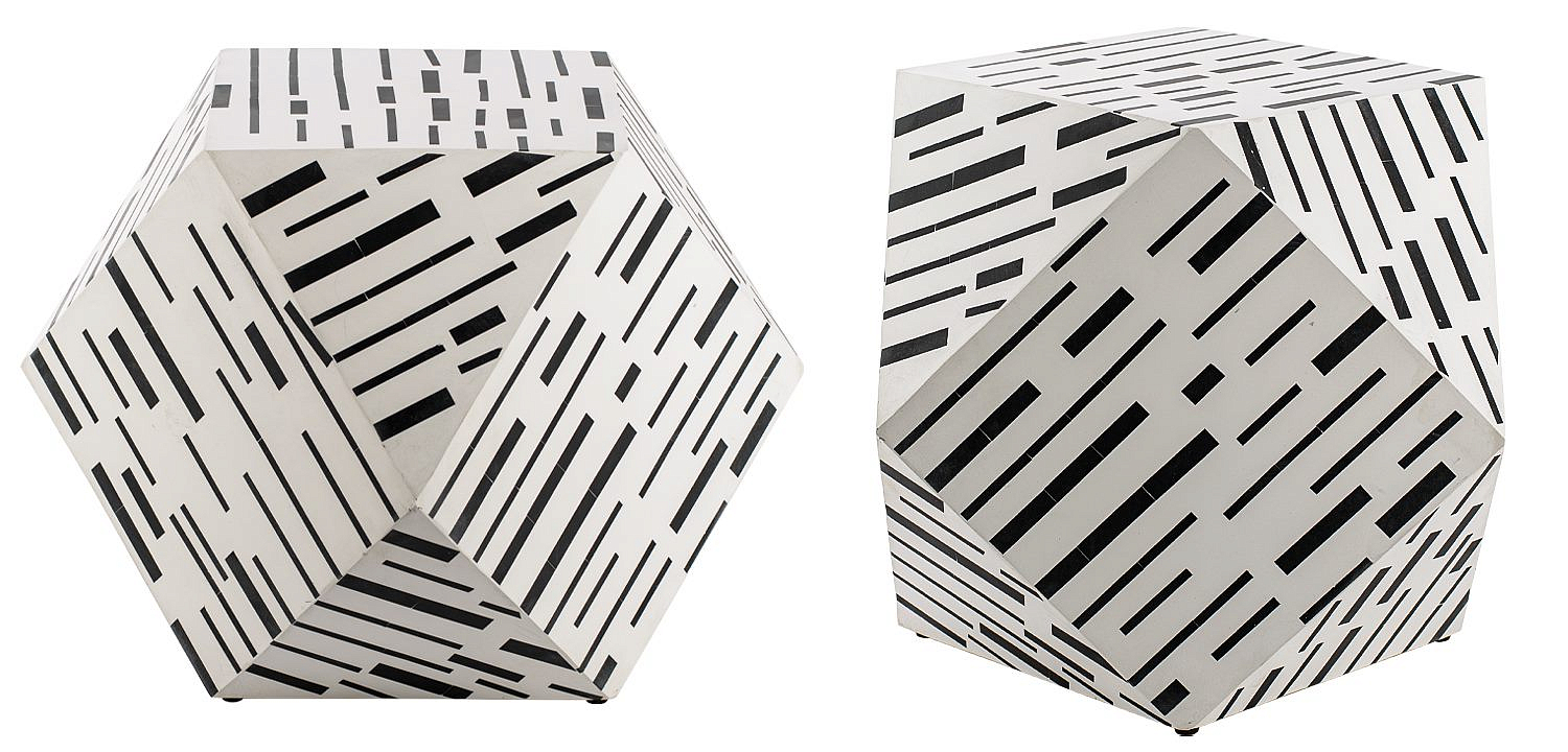 Табурет Black&white Indian Bone Inlay stool Табурет Black&white Indian Bone Inlay stool - Loft-Concept в Орле