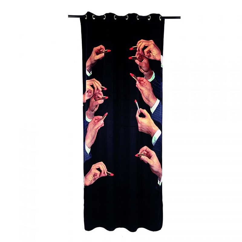 Штора Seletti Lipstick Black Черный Мульти Штора Seletti Lipstick Black Черный Мульти в Орле | Loft Concept