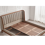 Кровать двуспальная с мягким изголовьем Moon Walnut Bed варинант исполнения - 9 | Loft Concept в Орле