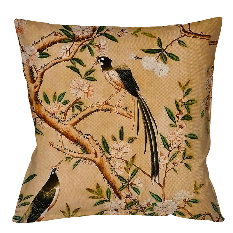 Декоративная подушка Beige and Green Chinoiserie 2 Бежевый Зеленый Декоративная подушка Beige and Green Chinoiserie 2 Бежевый Зеленый в Орле | Loft Concept