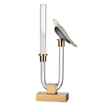 Настольная лампа с прозрачной трубкой и декоративной фигуркой птицы на бронзовой подставке Ganthea варинант исполнения - 1 | Loft Concept в Орле