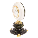Часы настольные бронзовые из натуральных камней Мрамор и Змеевик Stone Clock варинант исполнения - 5 | Loft Concept в Орле