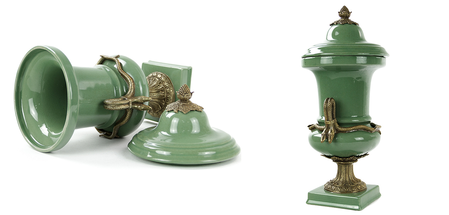 Ваза Selenia Green Vase Bronze Serpents Ваза Selenia Green Vase Bronze Serpents - Loft-Concept в Орле