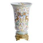 Ваза из фарфора на бронзовом основании Turquoise Blooming Garden варинант исполнения - 1 | Loft Concept в Орле