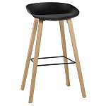 Барный стул на ножках из натурального дерева Boras Black варинант исполнения - 1 | Loft Concept в Орле