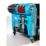 Кресло "Баския и Уорхол" Basquiat Warhol graffiti chair натуральная кожа варинант исполнения - 4 | Loft Concept в Орле