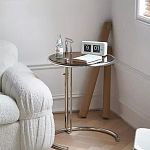 Дизайнерский журнальный стол круглый на стальном каркасе Fahek варинант исполнения - 1 | Loft Concept в Орле