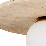 Потолочный светильник из травертина с плафоном из белого матового стекла Marble Glow варинант исполнения - 1 | Loft Concept в Орле