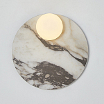 Бра круглое с каменным основанием и плафоном из стекла Shaw Marble Lighting варинант исполнения - 1 | Loft Concept в Орле