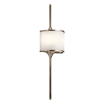 Бра вертикальное с белым полукруглым плафоном и длинным стержнем L Kichler варинант исполнения - 1 | Loft Concept в Орле