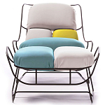 Дизайнерское разноцветное кресло на металлическом каркасе с подставкой для ног Poltronova Plasma Armchair варинант исполнения - 4 | Loft Concept в Орле