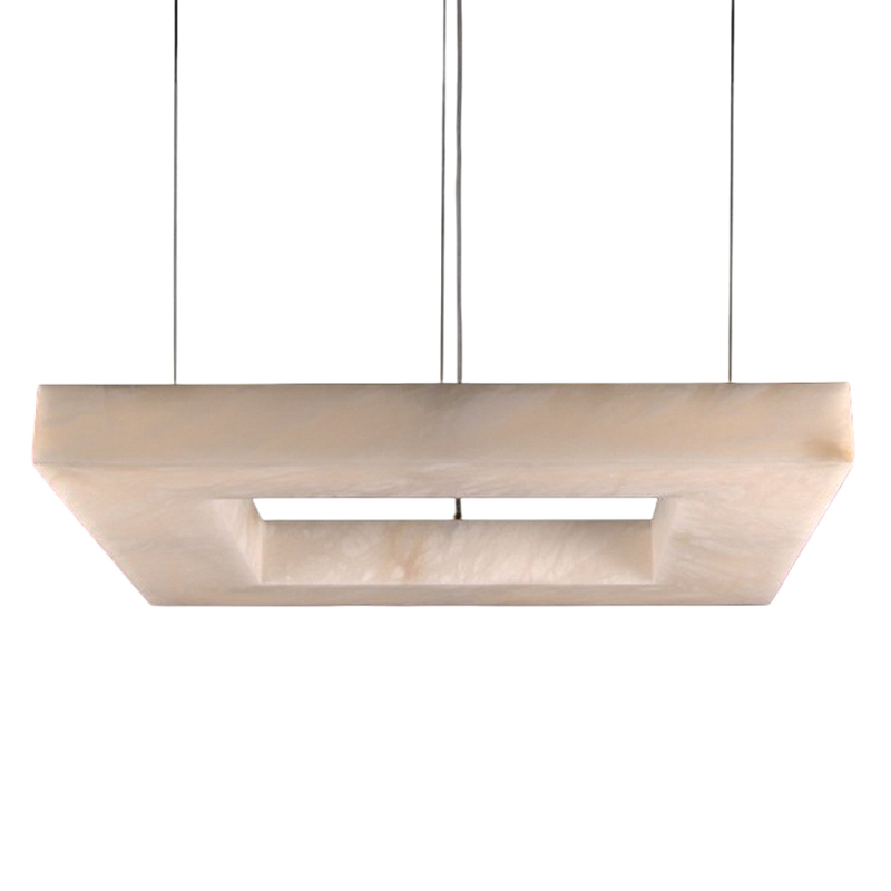 Люстра с квадратным каменным плафоном Calcite Square Light Латунь Белый Люстра с квадратным каменным плафоном Calcite Square Light Латунь Белый в Орле | Loft Concept