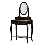 Трельяж черный из массива березы с зеркалом и ящиком Vintage варинант исполнения - 1 | Loft Concept в Орле