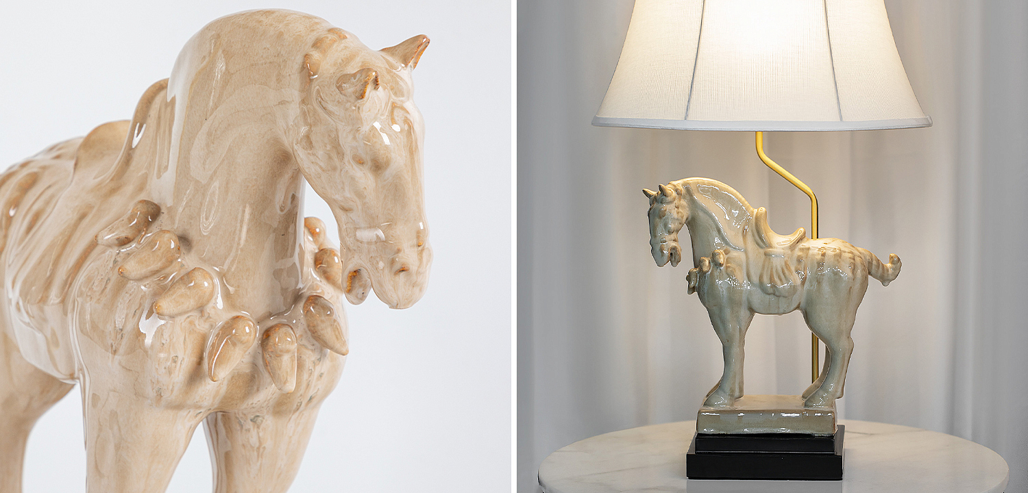 Настольная лампа Dynasty Tang Horse Sculpture Lampshade Настольная лампа Dynasty Tang Horse Sculpture Lampshade - Loft-Concept в Орле