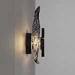 Бра с волнообразным стеклянным плафоном и вставкой из мрамора Liquid Stone варинант исполнения - 12 | Loft Concept в Орле