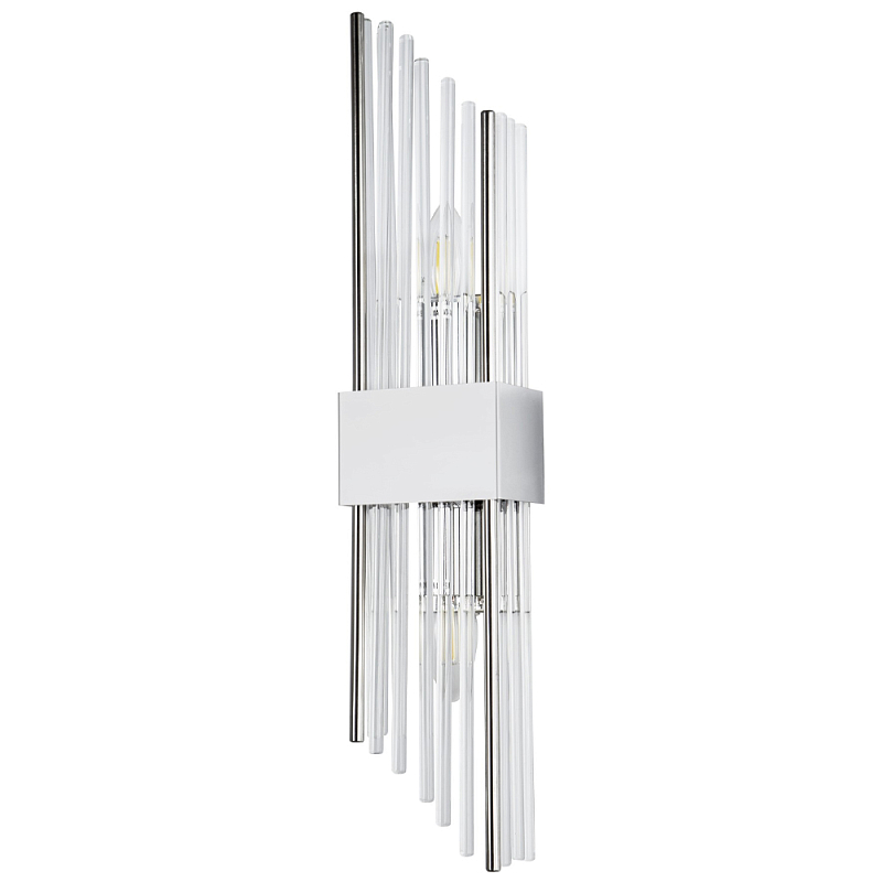 Бра с декором в виде хрустальных трубочек Nembus Chrome Glass Wall Lamp Хром Прозрачное Стекло Бра с декором в виде хрустальных трубочек Nembus Chrome Glass Wall Lamp Хром Прозрачное Стекло в Орле | Loft Concept