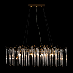 Люстра подвесная прямоугольная с бронзовыми акцентами и прозрачными стеклянными каплями Droplet Chandelier варинант исполнения - 2 | Loft Concept в Орле