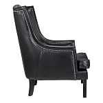 Кресло из натуральной кожи на 4-х деревянных ножках из массива бука Daniel Leather Armchair black варинант исполнения - 2 | Loft Concept в Орле