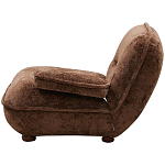 Кресло без подлокотников коричневое ну круглых деревянных ножках Loup Plush Armchair Brown варинант исполнения - 2 | Loft Concept в Орле