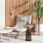 Бра с белым плафоном в форме восьмерки и круглым основанием Luke Lampco Tracer Lamp варинант исполнения - 6 | Loft Concept в Орле