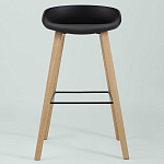 Барный стул на ножках из натурального дерева Boras Black варинант исполнения - 3 | Loft Concept в Орле