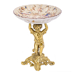 Чаша с цветочным орнаментом на ножке в виде бронзового ангела Eden Garden варинант исполнения - 1 | Loft Concept в Орле