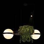 Подвесной светильник с 2-мя шарообразными плафонами и цилиндрическим спотом Light of Еyes варинант исполнения - 5 | Loft Concept в Орле