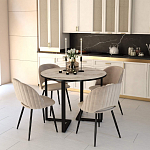 Стол обеденный раздвижной со столешницей бежевый мрамор Magali варинант исполнения - 4 | Loft Concept в Орле