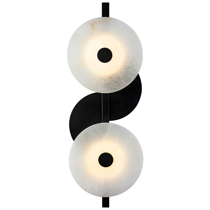 Бра со стеклянными плафонами-дисками Black and White Circles Wall Lamp Черно-белый Бра со стеклянными плафонами-дисками Black and White Circles Wall Lamp Черно-белый в Орле | Loft Concept