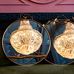 Зеркало настенное в раме золотого цвета с декором птица на ветке Mirror Portal варинант исполнения - 3 | Loft Concept в Орле