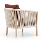 Дизайнерское уличное кресло из массива дерева с веревочной спинкой BOBOLI Armchair варинант исполнения - 4 | Loft Concept в Орле