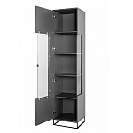 Шкаф-витрина цвета графит с полками и стеклянной дверью Strict Lines варинант исполнения - 3 | Loft Concept в Орле