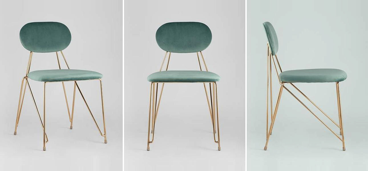 Стул Alice Chair Велюр Мятный цвет Стул Alice Chair Велюр Мятный цвет - Loft-Concept в Орле