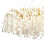 Линейная люстра с круглыми хрустальными подвесками Fairytree Gold Crystal Branches Linear Chandelier  варинант исполнения - 2 | Loft Concept в Орле
