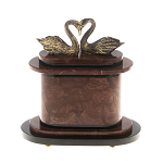 Часы настольные из натурального камня с декором в виде двух лебедей Swans Stone Clock варинант исполнения - 7 | Loft Concept в Орле