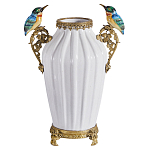 Ваза белого цвета из фарфора с птичкми White Garden варинант исполнения - 1 | Loft Concept в Орле