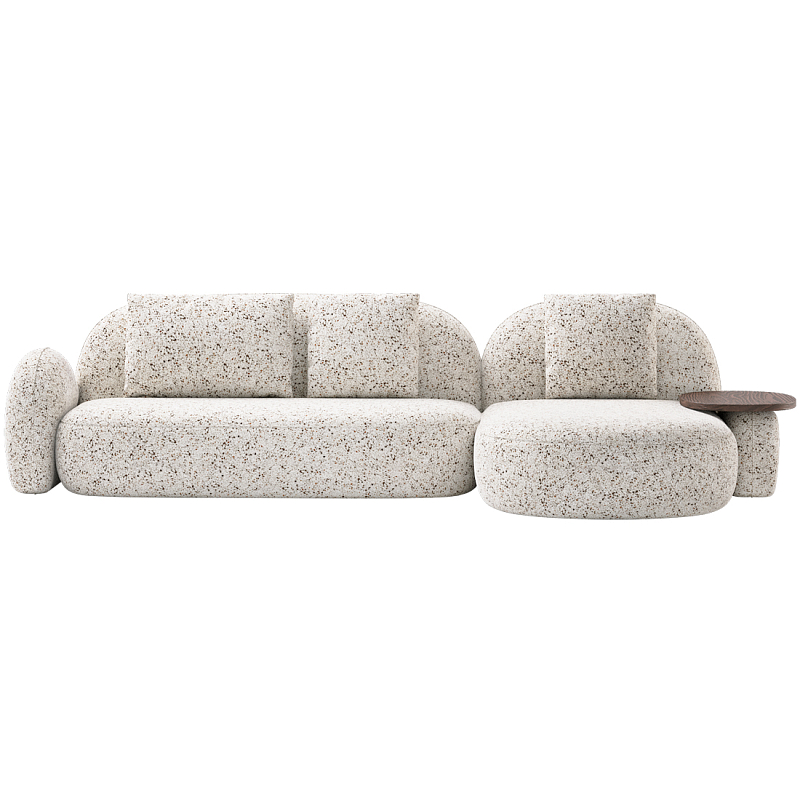 Модульный Диван Orus с кушеткой и столиком Молочный Орех в Орле | Loft Concept 