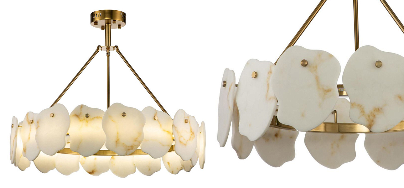 Люстра Мрамор Lucretia Marble Round Chandelier 80 см Люстра Мрамор Lucretia Marble Round Chandelier 80 см - Loft-Concept в Орле
