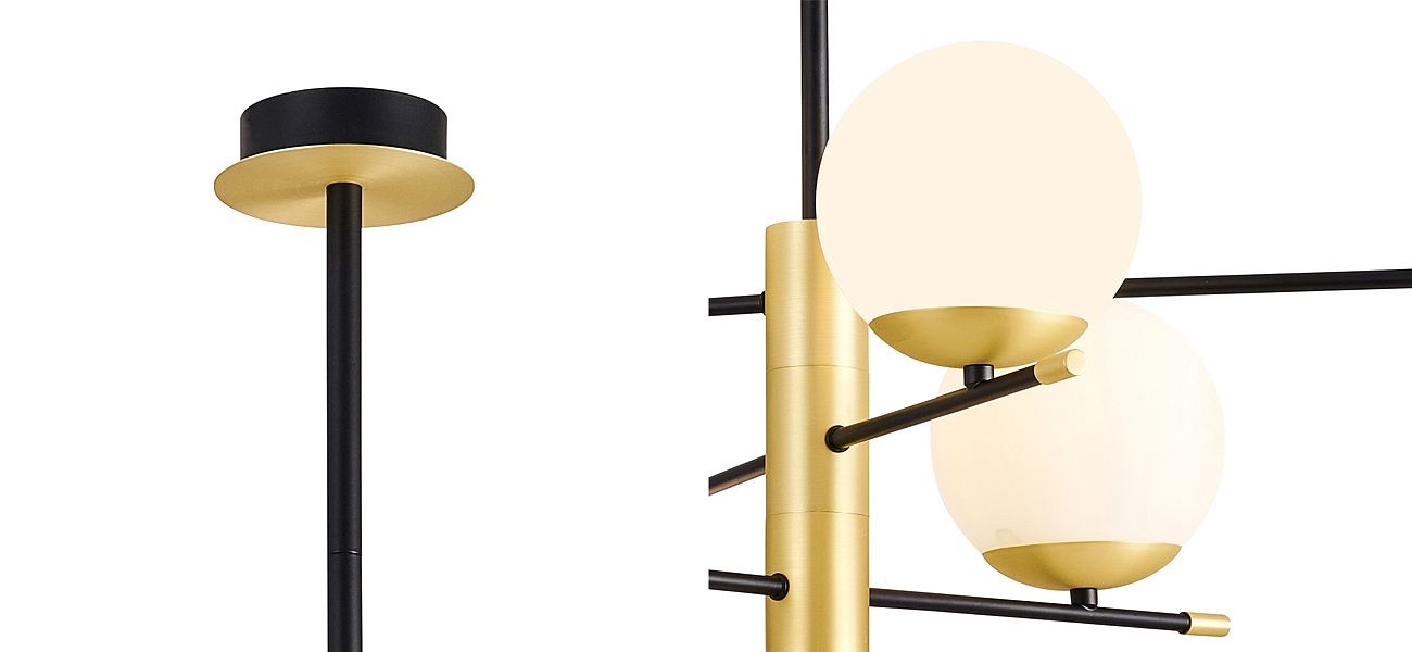 Люстра Черная с Золотом Spike Balls Hanging 6 Lamp Люстра Черная с Золотом Spike Balls Hanging 6 Lamp - Loft-Concept в Орле