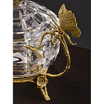 Конфетница из прозрачного рельефного стекла с ручками в виде стрекоз и фигуркой лебедя Eden Garden варинант исполнения - 4 | Loft Concept в Орле