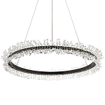 Кольцевая люстра с хрустальным декором Rowan Crystal Ring Horizontal Black Chandelier варинант исполнения - 1 | Loft Concept в Орле