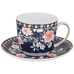 Чайный сервиз из фарфора синий на 6 персон 14 предметов Flower Porcelain Collection варинант исполнения - 2 | Loft Concept в Орле