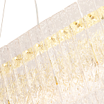 Люстра подвесная овальная с рельефными стеклянными панелями и золотым металлическим каркасом Textured Glass Chandelier варинант исполнения - 3 | Loft Concept в Орле